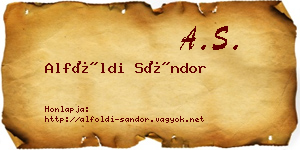 Alföldi Sándor névjegykártya