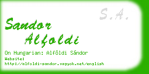 sandor alfoldi business card